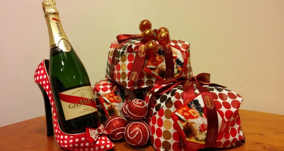 Confezione “Sodalizio” : panettone Scarpato e champagne Mum